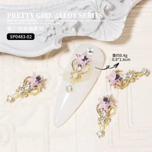 10pcs Pink Heart Nail Charms SP0483-02 | Nail Art Decorations