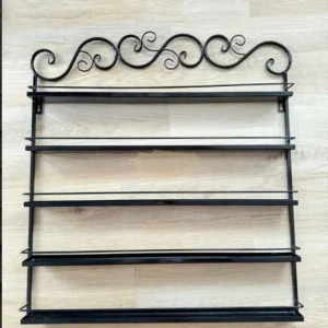 5-Tier Wall-Mounted Nail Polish Display Rack | Black (Rack Only)