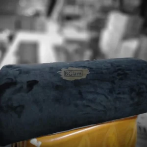 Half Moon Support Pillow | Velvet Black/Light Gray with Tiny Dots & Straps