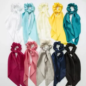 Satin Elastic Long Tail Scrunchie Design 7
